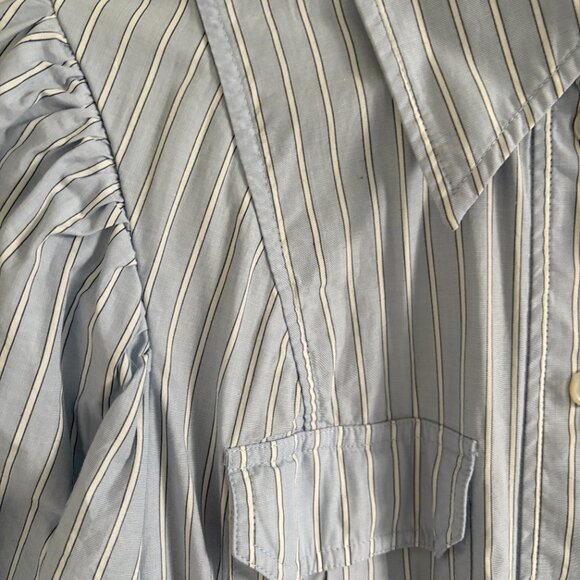 Sz 38 Ganni Blue Stripe Cotton Mini Dress - Picture 4 of 7